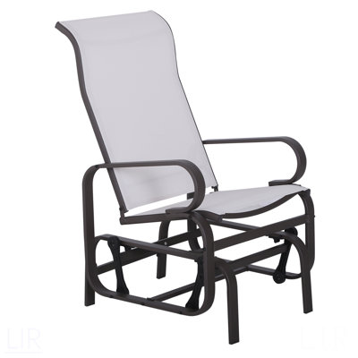 Fauteuil oscillant d'extérieur, fauteuils oscillants pour patio extérieur avec mécanisme à bascule lisse et fabrication légère pour la cour, beige, chaise
