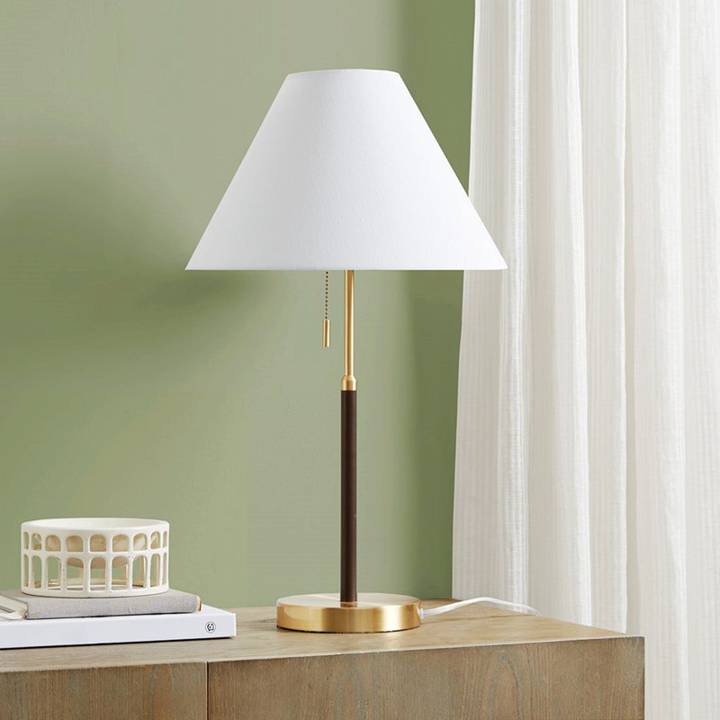 Bromley 23.5" White and Gold Mid-Century Table Lamp
