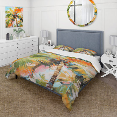 Ensemble de housse de couette en microfibre / polyester Palm Trees Palm VII Bedding