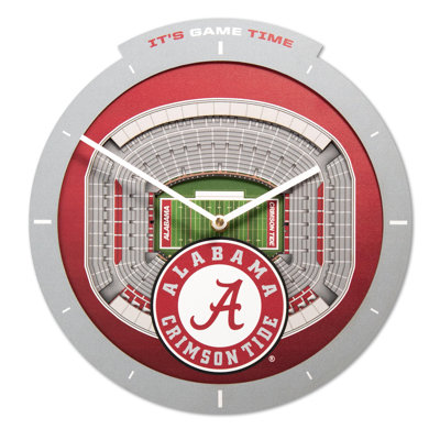  NCAA Alabama Crimson Tide Stadiumview 3D Wall Clock