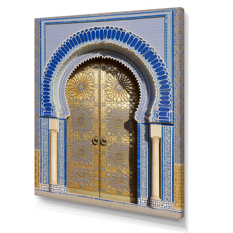 Morroco Palace Golden Doors I sur impression sur toile, Toile tendue, H 40 po x l 30 po x P 1,5 po