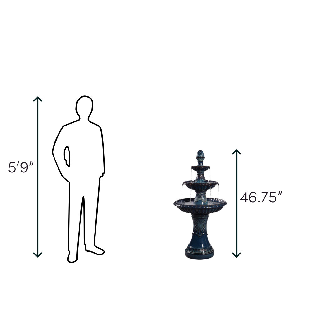 Shiloh 3-Tier Fountain, Teal