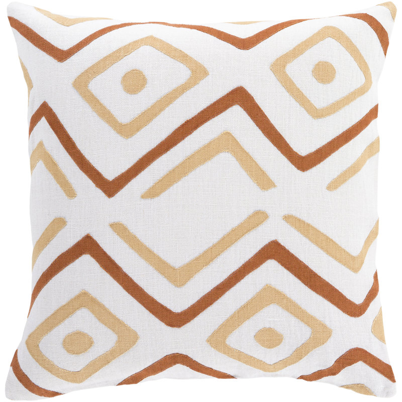  Linen Throw Pillow, Light Gray/Black/Charcoal, 20" H x 20" W x 4" D