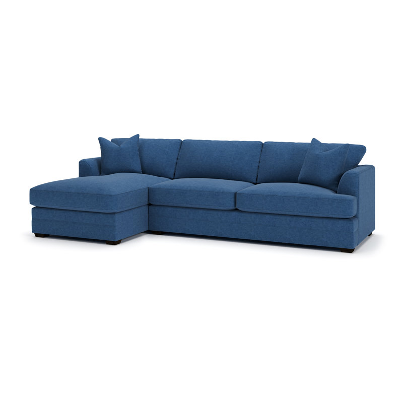 Canapé modulaire à méridienne 2 pièces Edan, Orienté à gauche (vu de face), Denim indigo classique