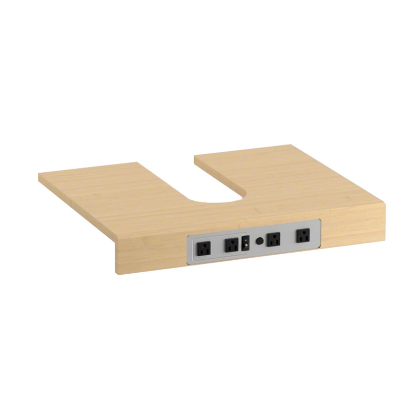 Adjustable Shelf with Electrical Outlets for 60" Tailored Vanities with Double Basin