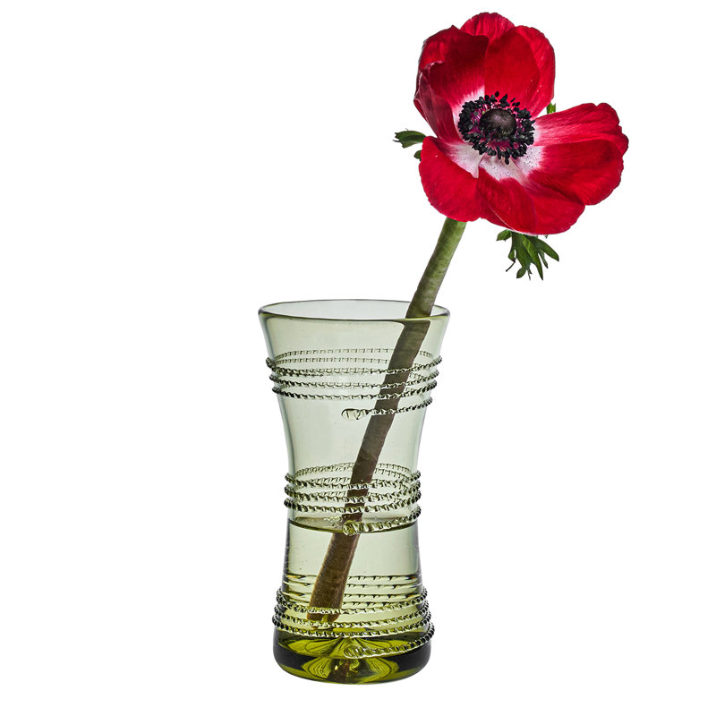 Ella Corset Vase - Green, 6" H x 3" W x 3" D