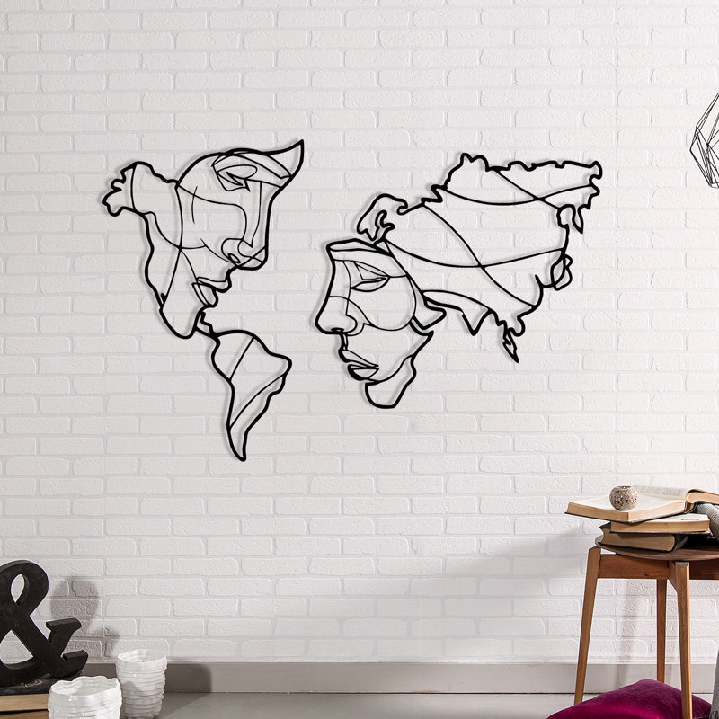 Élégant accessoire mural en métal noir élégant, 39,4 x 25,2 pouces | Fabrication 100% métal, épaisseur: 0,05 pouce | Parfait pour la décoration intérieure, le salon et le bureau | Conception durable et élégante