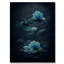 Fleurs rétro bleu clair chinois II - reproduction sur toile-87347682-87347677
