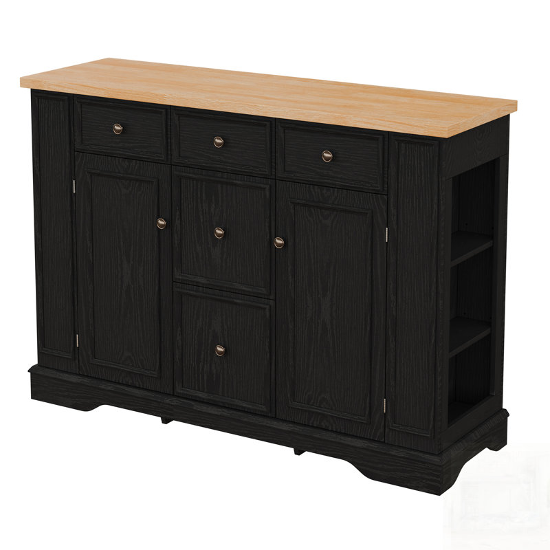 Buffet avec rangement, tiroirs spacieux et tablettes réglables pour une organisation moderne et polyvalente, Natural/Black