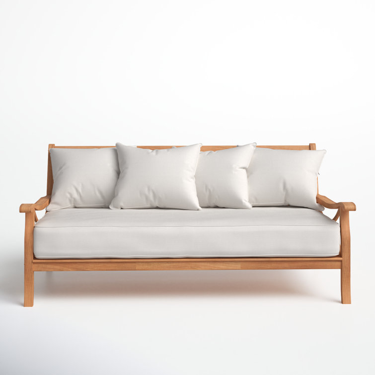 Brunswick 79" Wide Outdoor Teak Patio Daybed with Cushions