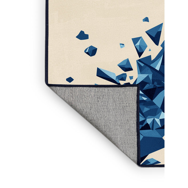 Tapis bleu marine délavé à la machine Bridgewater Alien, 7 x 9