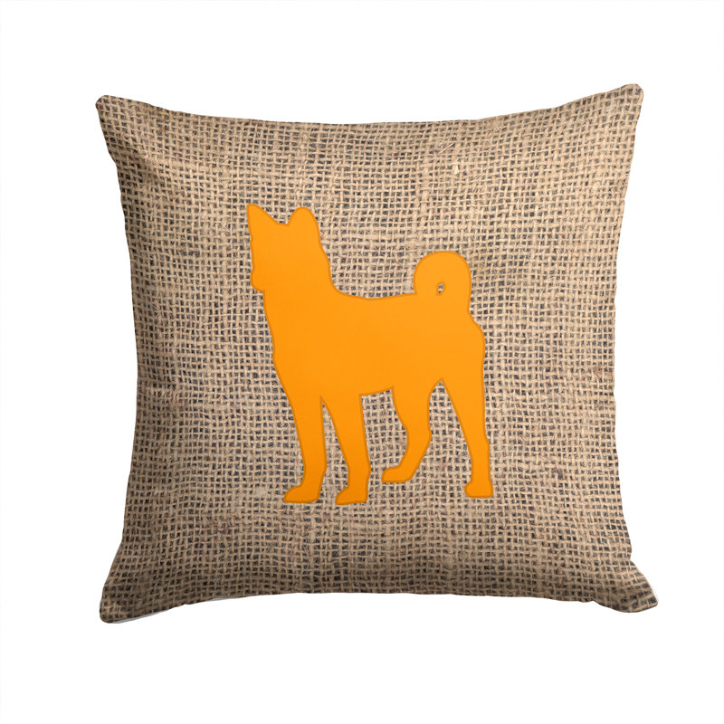 Coussin intérieur / extérieur Basenji Basenji, H 14 po x l 14 po x P 4 po, Orange