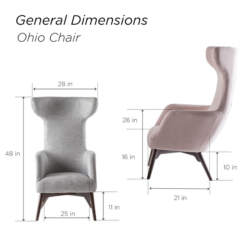 Fauteuil à oreilles rembourré Ohio, Noyer, Bora Bora 42