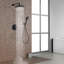 Système de douche complet rond à pression équilibrée avec valve brute en noir mat-59043814