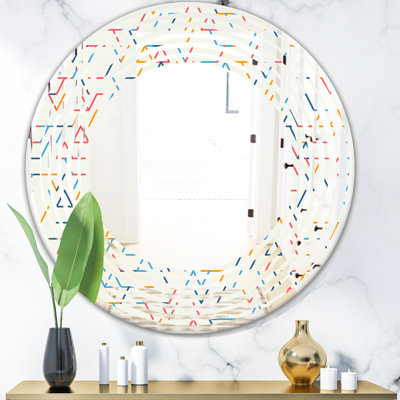 Wave Abstract Geometric Background. Pattern. Modern Frameless Wall Mirror