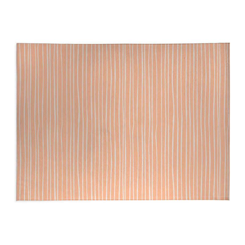 Tapis de cuisine Spine Colonne, Rectangle 5 pi x 7 pi, Pêche, Small Striped