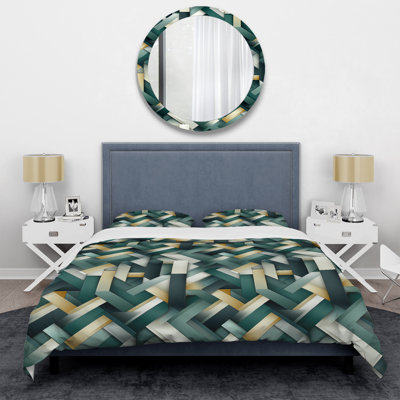 Ensemble de housse de couette en microfibre bleu et orange