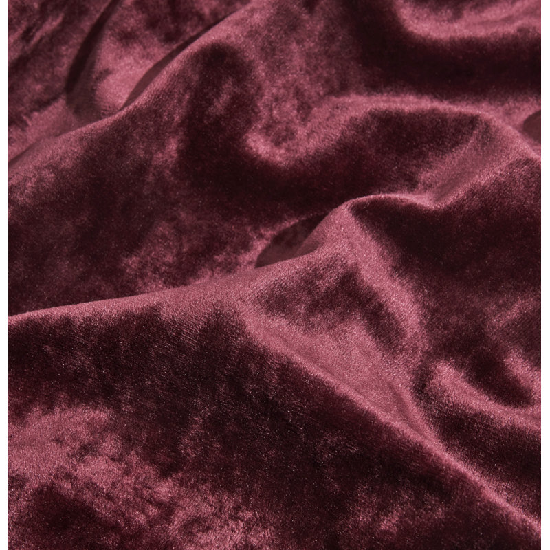Velvet Bedding Collection Velvet Curtain, 50" W x 96" L, Burgundy Red