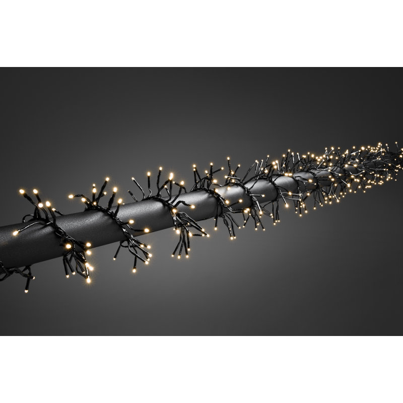 LED Cluster Light Set - Outdoor, Multi-Function, Black Cable, Warm White, 0.74cm H x 500cm W x 1080cm D