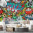 Vibrant Graffi Street Paint Peel & Stick Abstract Border-93868231
