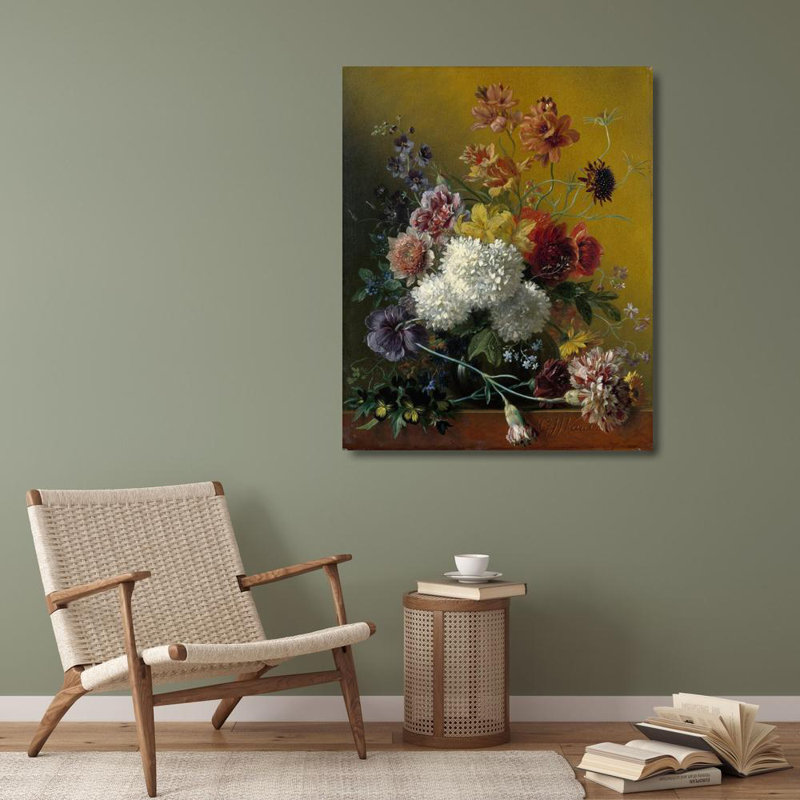 "Nature morte avec des fleurs" par Georgius Jacobus, Van Van Os - art mural sur toile tendue, H 40 po x l 28 po