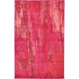Meadow Geometric Magenta Area Rug
