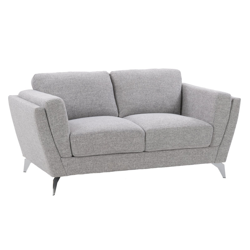 Causeuse à accoudoirs carrés 47 po Athlone, Mélange de polyester gris clair