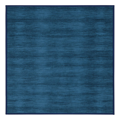 Machine Washable Solid Blue Area Rug