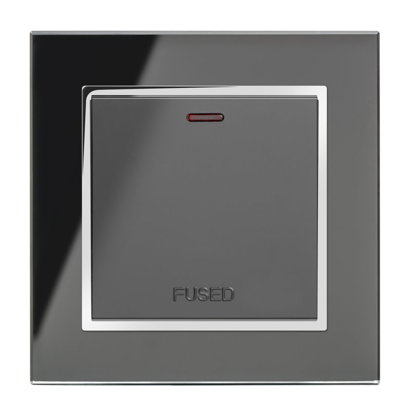 Crystal CT 13A Dp Switched Fused Spur White, White/Black