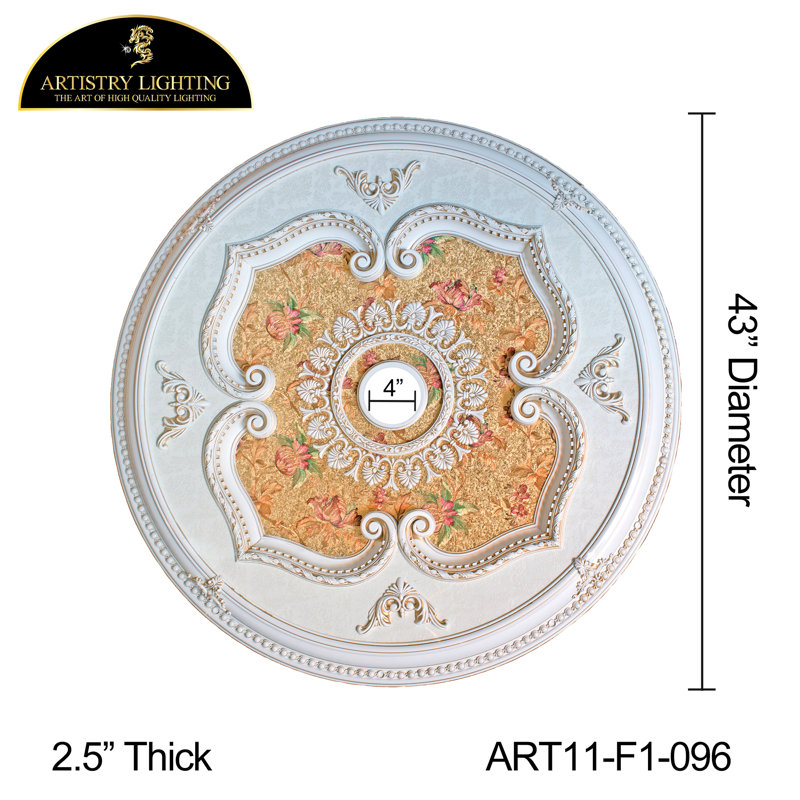 Motif floral rond 43 po, Jaune