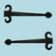 Charnière de sangle de porte factice en fer lourd fleur de lis