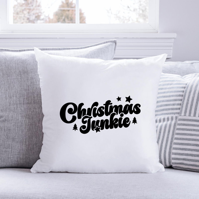 Coussin en polyester Christmas_Noir-09, 18 po x 18 po