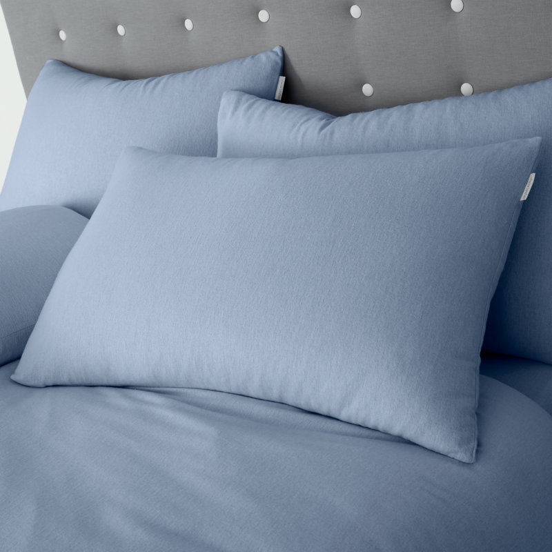 Brushed Cotton Duvet Cover Set, Blue, King Duvet Cover + 2 Standard Pillowcases