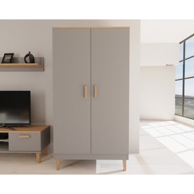 Amirah 2 Door Solid + Manufactured Wood Wardrobe