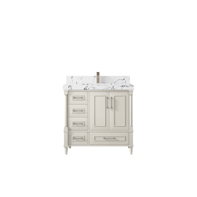 Aberdeen 36'' Single Bathroom Vanity with Quartz Top