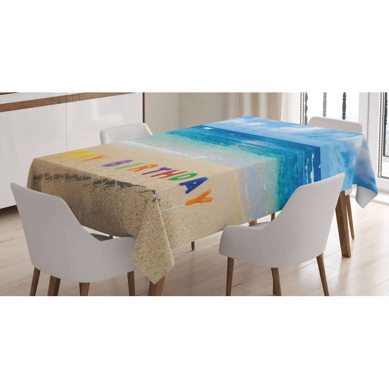 Happy Birthday Sign Tablecloth, 90" x 60"