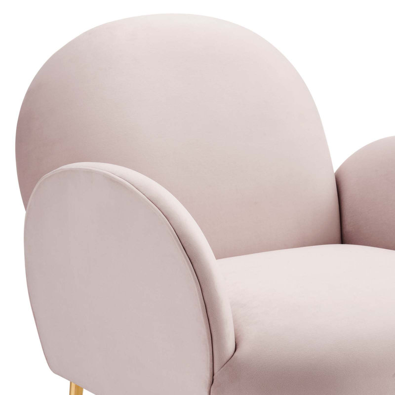 Modway Transcend Performance Velvet Armchair, Pink Velvet