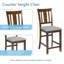 Ensemble de table de salle à manger 5 pièces, ensemble de table de salle à manger carrée en bois pour 4 personnes, ensemble de table de cuisine à hauteur de comptoir avec table carrée et 4 chaises rembourrées-1207538523-1207538524