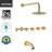SUMERAIN Tub and Shower Faucet with Rough-in Valve, 3 Cross Handle Shower Faucet with Waterfall Spout-65005640