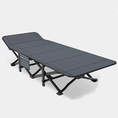 Lit de camp robuste pour adultes avec coussin amovible, lit pliant portatif pour le camping en plein air, le bureau et les voyages, supporte jusqu'à 450 lb