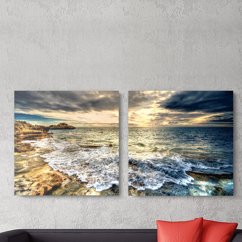 «The Majestic Ocean in Color», reproduction de photo à multiples images sur toile