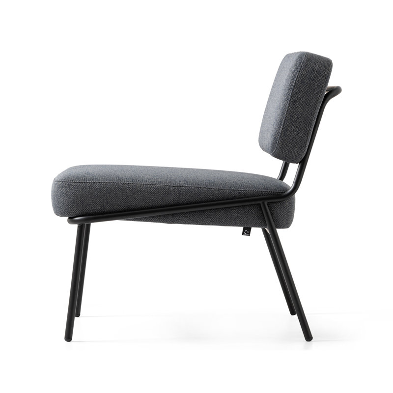 Sixty Upholstered Lounge Chair with Metal Frame, Black, Matte Black