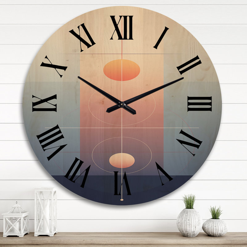 Horloge murale lune sur pied en forme de lune minimaliste pastel II, Très grand