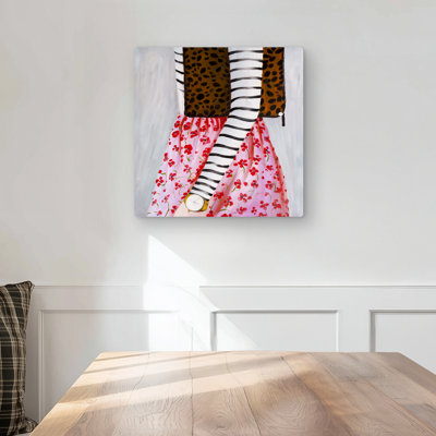 Fashionable Woman with Leopard Bag - Contemporary Metal Print