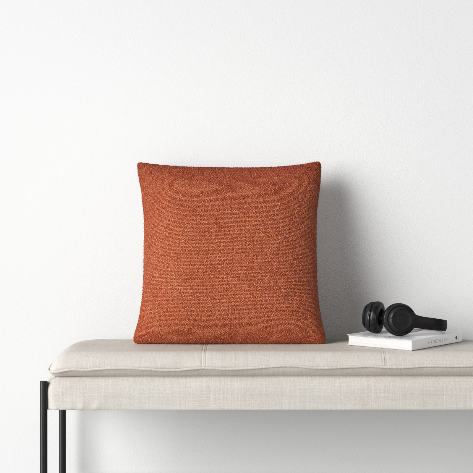 Amalfi Pillow Cover, Square 18", Polyester/Polyfill, Rust