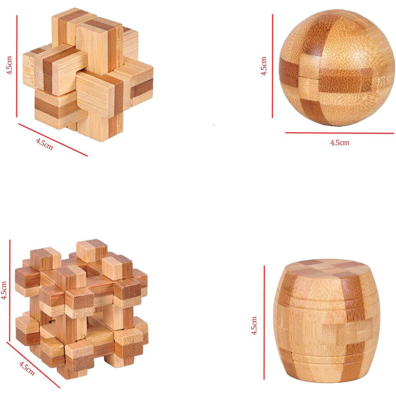 Brain Teaser Puzzle 20Pcs Unlock Interlock Game IQ Test Wooden Toy 3D Unlock Interlock Puzzle Magic Ball Brain Teaser Toy Puzzles For Adults