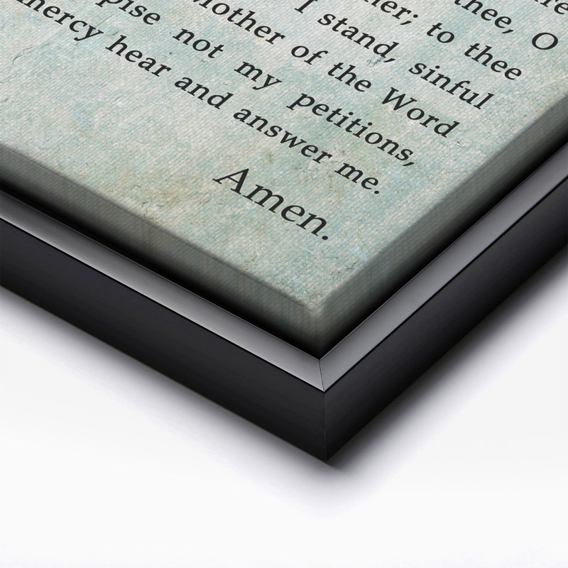 Memorare Prayer, Black Framed, Canvas, 11"H x 14"W