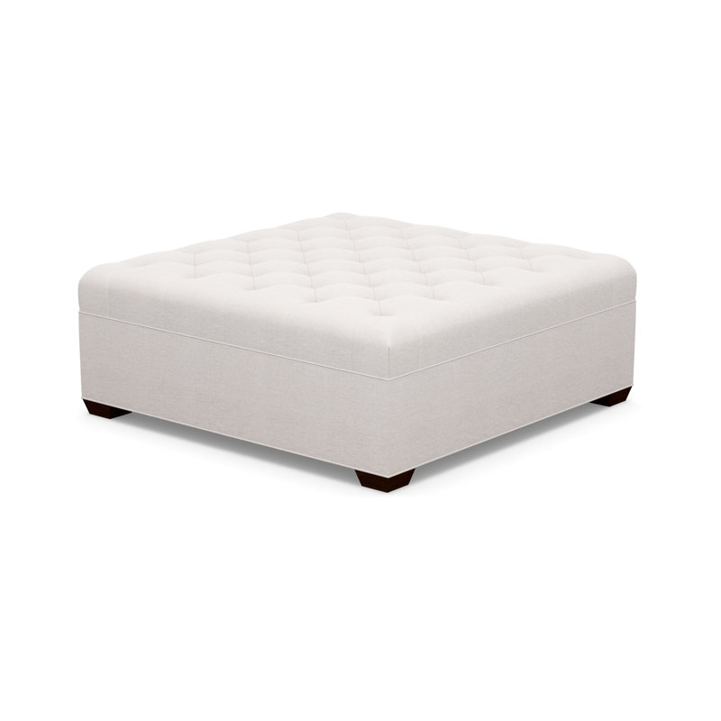 Square Tufted Ottoman, 2243-77, Walnut