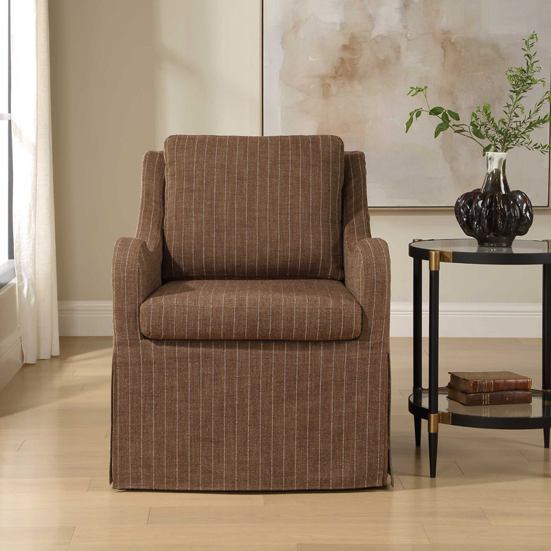 Chaise pivotante à fines rayures Uttermost Luisa