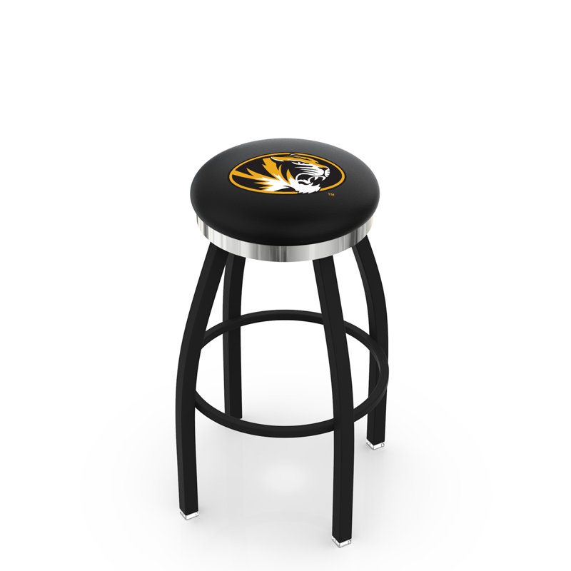 Tabouret de comptoir pivotant de 25 po NCAA, Chrome, University of Missouri